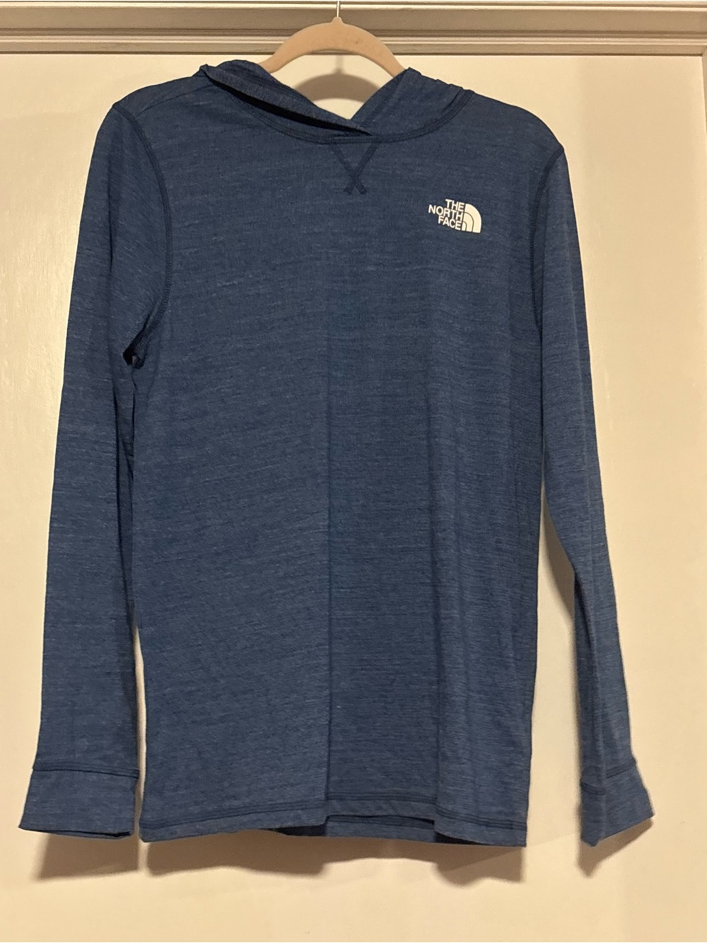 The North Face Boys' Heather Blue Hooded Long Sleeve Pullover